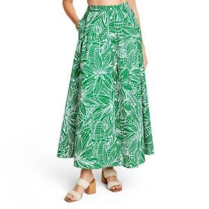 Tabitha Brown for Target Green Floral Maxi Skirt NWT